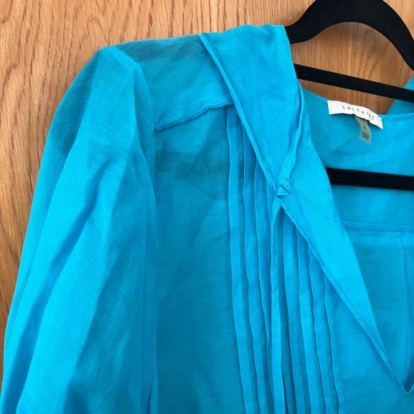 Saltaire hooded pin tucked vneck swim coverup 6 - Picture 9 of 10